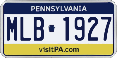 PA license plate MLB1927