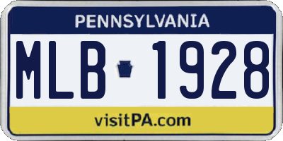 PA license plate MLB1928
