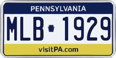 PA license plate MLB1929