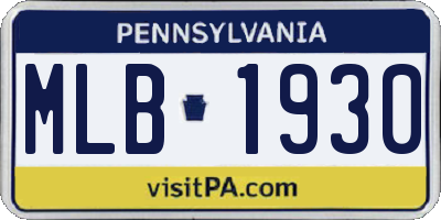 PA license plate MLB1930
