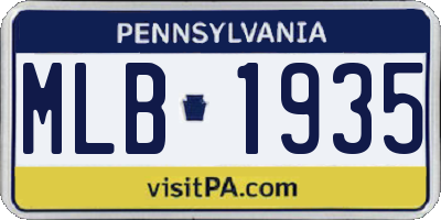 PA license plate MLB1935