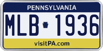 PA license plate MLB1936