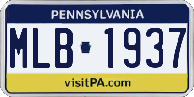 PA license plate MLB1937