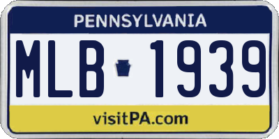 PA license plate MLB1939