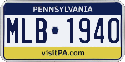 PA license plate MLB1940