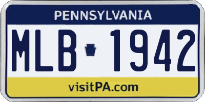 PA license plate MLB1942