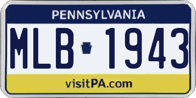 PA license plate MLB1943