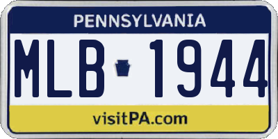PA license plate MLB1944