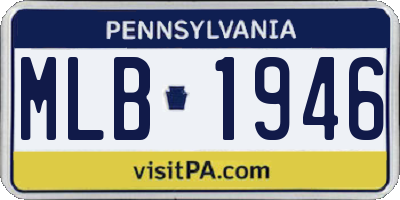PA license plate MLB1946