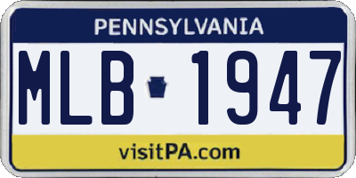 PA license plate MLB1947
