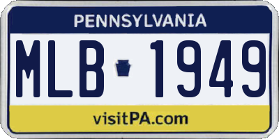 PA license plate MLB1949
