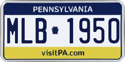 PA license plate MLB1950