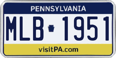 PA license plate MLB1951