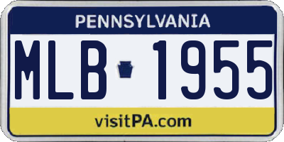 PA license plate MLB1955