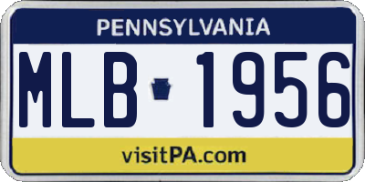 PA license plate MLB1956
