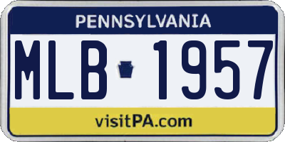 PA license plate MLB1957