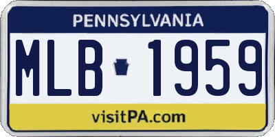 PA license plate MLB1959