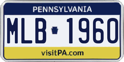 PA license plate MLB1960