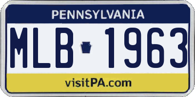 PA license plate MLB1963