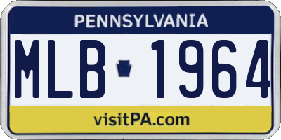 PA license plate MLB1964