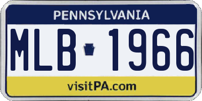 PA license plate MLB1966