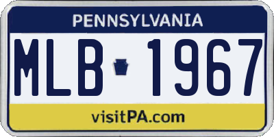 PA license plate MLB1967