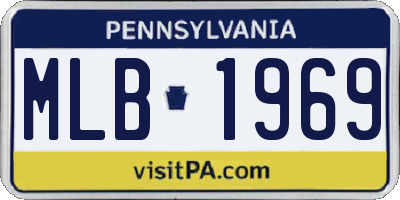 PA license plate MLB1969