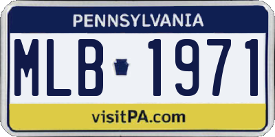 PA license plate MLB1971