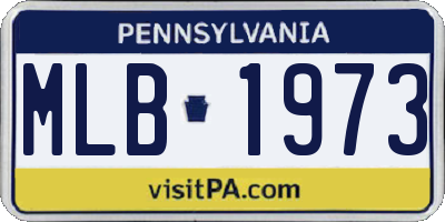 PA license plate MLB1973
