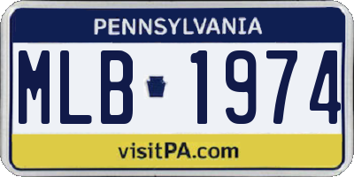 PA license plate MLB1974