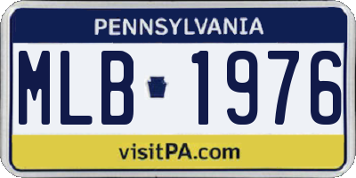 PA license plate MLB1976