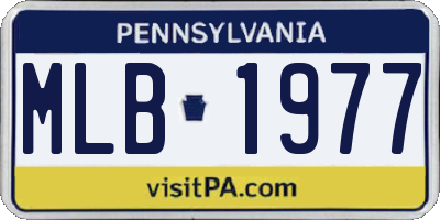 PA license plate MLB1977