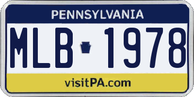 PA license plate MLB1978
