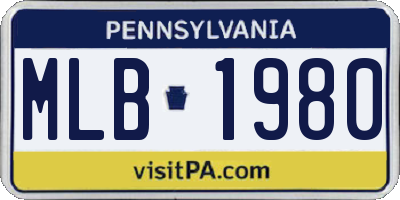 PA license plate MLB1980