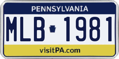 PA license plate MLB1981