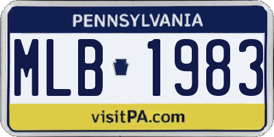 PA license plate MLB1983