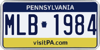 PA license plate MLB1984