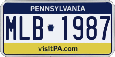 PA license plate MLB1987