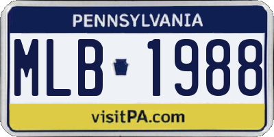 PA license plate MLB1988