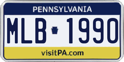 PA license plate MLB1990