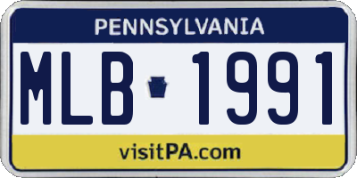 PA license plate MLB1991
