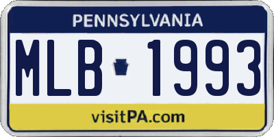 PA license plate MLB1993