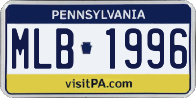 PA license plate MLB1996