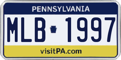 PA license plate MLB1997