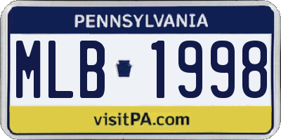 PA license plate MLB1998