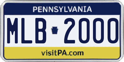PA license plate MLB2000