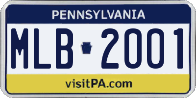 PA license plate MLB2001
