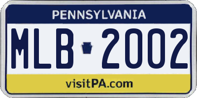 PA license plate MLB2002