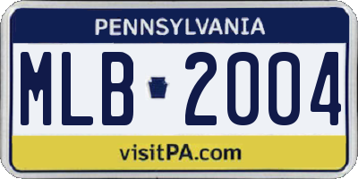 PA license plate MLB2004