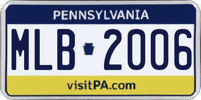 PA license plate MLB2006
